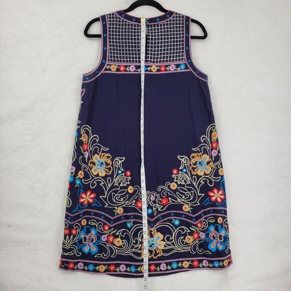 Maeve Dress Womens 6 Floral Embroidered Boho Sleeveless Lined Anthropologie - Picture 6 of 11